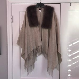 J. Crew Faux Shearling Poncho